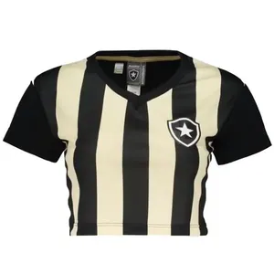 Camisa Cropped Feminina Botafogo Braziline Movimentar Preto P (MP)