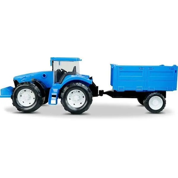 Brinquedo Trator Traçado com Carreta Basculante 50cm Cabine Translúcida Vermelho Roma Brinquedo Trator Traçado Carreta Basculante 50cm Vermelho Roma