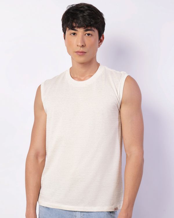 Regata Masculina Linho Texturizado Off White GG