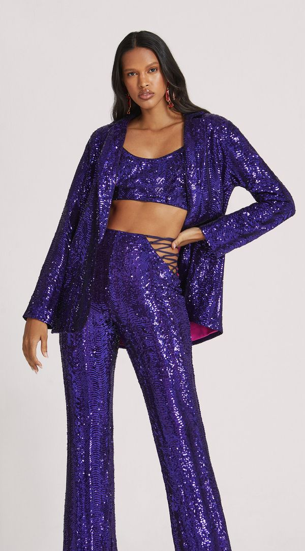 Blazer Morena Rosa Alongado Roxo PP