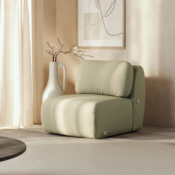 Sofá Modular 80cm sem Braço Orla CabeCasa MadeiraOriginals Verde Água Verde Água