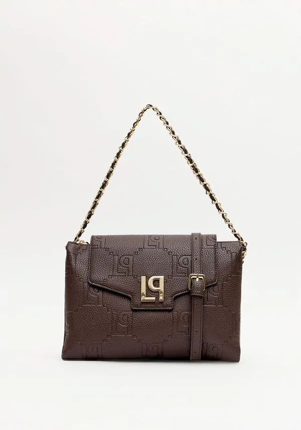 Bolsa Shoulder Monograma Com Enfeite Marrom U