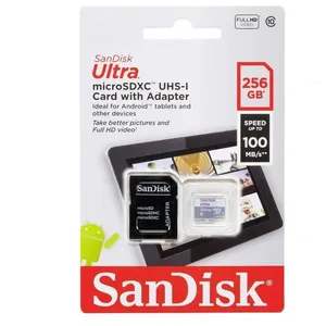 Cartão de Memória SanDisk Ultra 256GB MicroSD UHS-I Classe 10 Preto