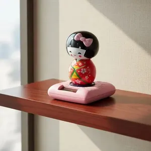 Boneca Decorativa Solar Japonesa Kokeshi Gueixa Que Balança Cabeça Vermelho Dantas Boneca Decorativa Solar Japonesa Kokeshi Gueixa Vermelho para Decoração Dantas