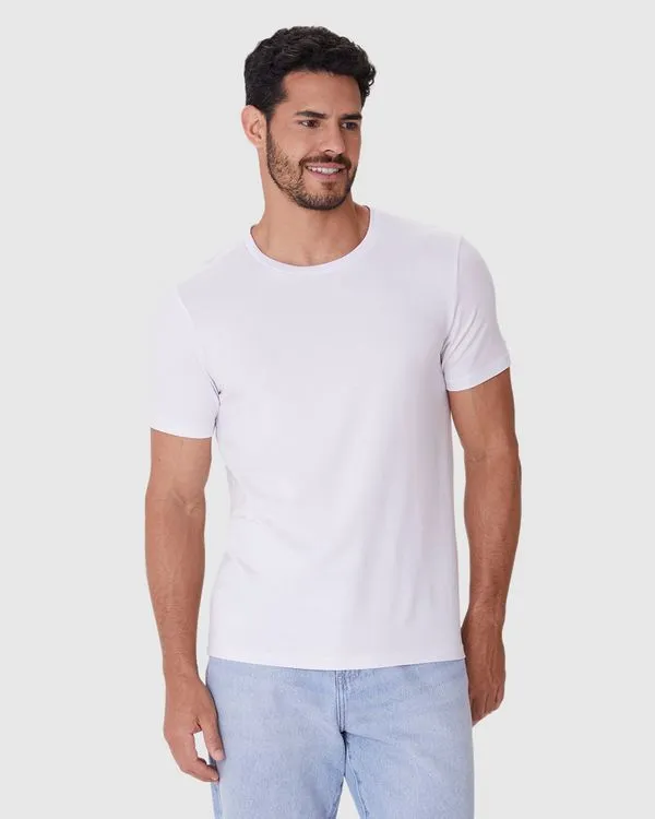 Camiseta Movimento Masculina Slim Em Malha Anti Odor Branco - GG