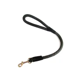 Guia Roliça Rajada Cinza com Mosquetão Santa Fé Pet 60 cm