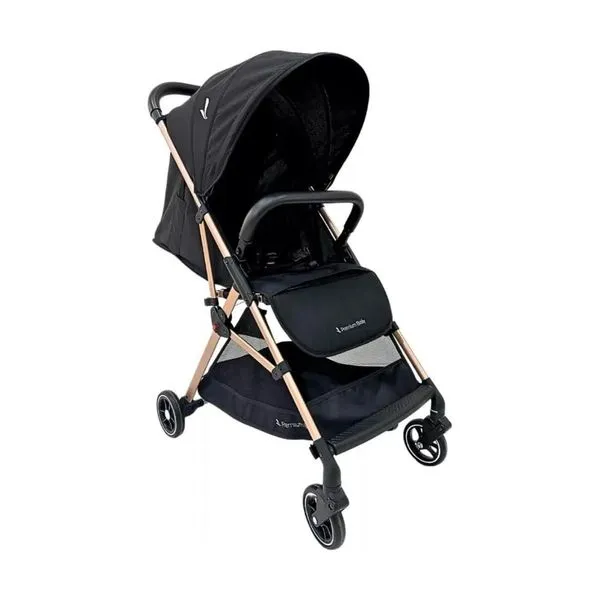 Carrinho de Bebê Premium Baby Zurich Preto Gold Couro Até 15kg (MP)