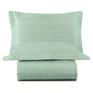 Cobre Leito King Felicity 3 Peças Percal 80% Algodão 20% Poliéster Matelado Bordado Verde Lilly Home Enxovais Cobre Leito King Felicity 3 Peças Percal 80% Algodão 20% Poliéster Verde Lilly Home Enxovais