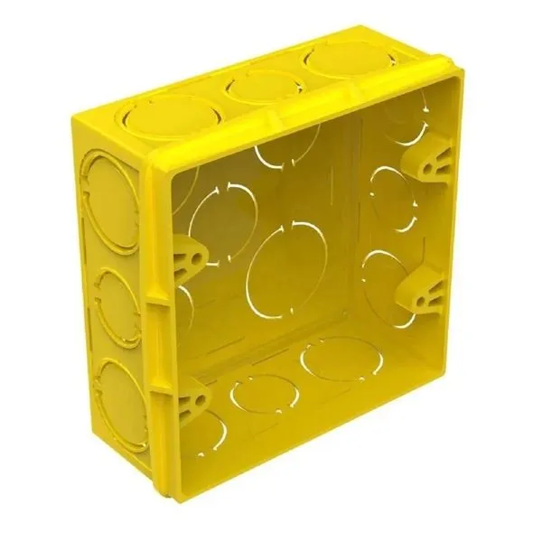 Caixa De Luz De Embutir 4x4 Amanco Quadrada Amarela (MP)
