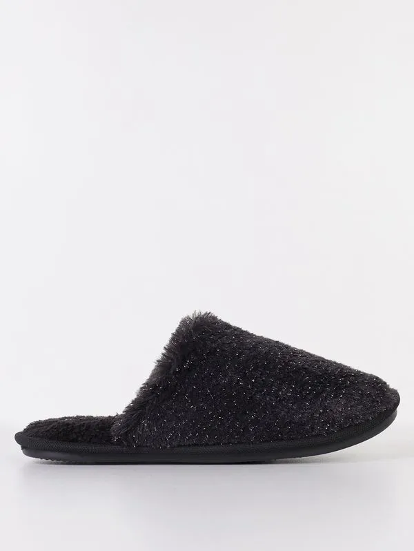 Pantufa Plush Feminina PRETO 37/38