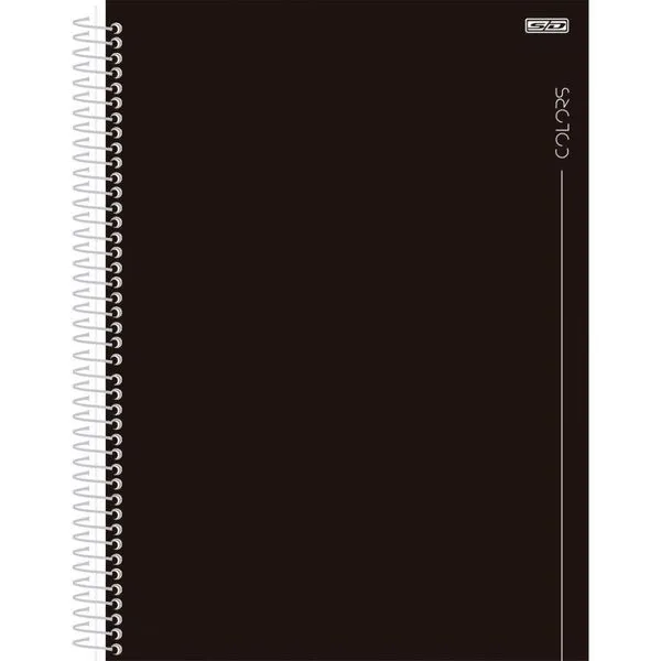 CADERNO 01X1 CAPA DURA COLORS PRETO 80F (17891321101992)
