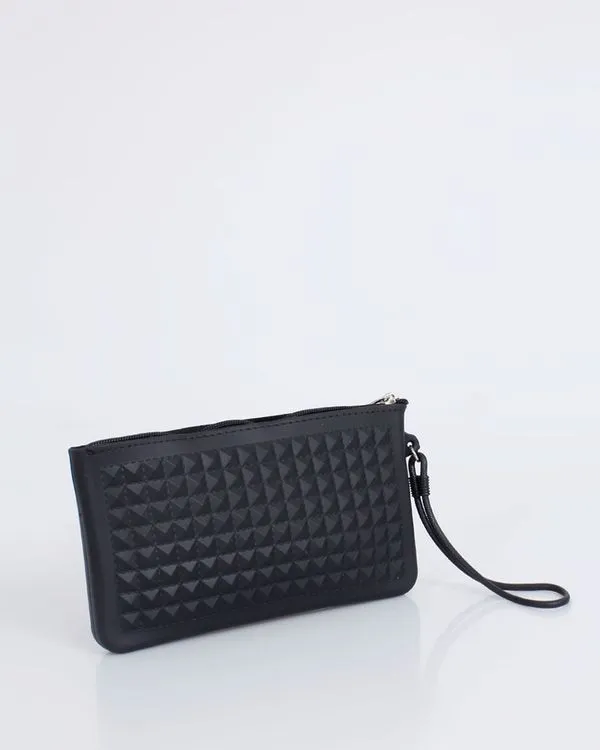 Carteira Mini Bag Sintética Texturizada Preta UN