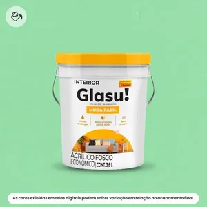Tinta Acrílica Econômica Fosca Glasu Suvinil Balde 3,6L Muda Fácil Verde Piscina (MP)