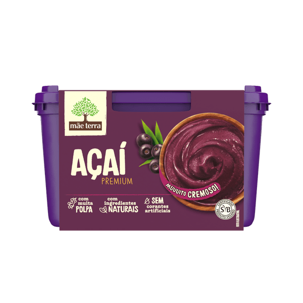 Sorvete Mãe Terra Premium Sabor Açaí com Guaraná 1,5 litro