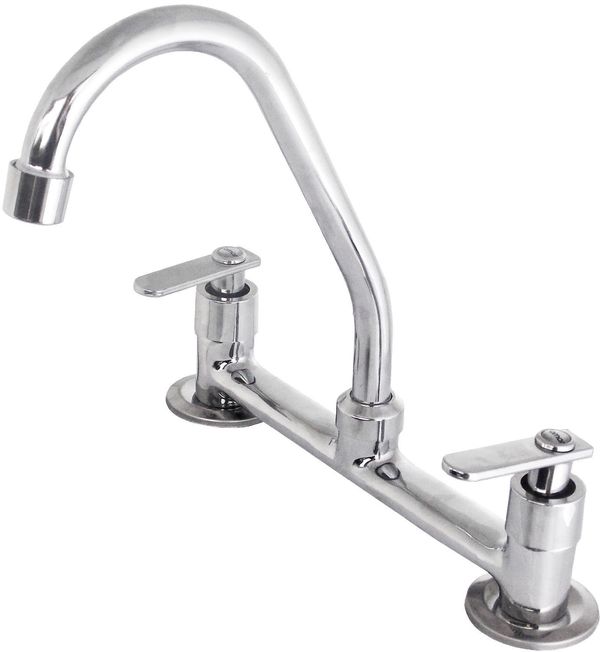 Torneira Misturador Pia Cozinha Romar de Mesa Bm Pratic Cromado DN15