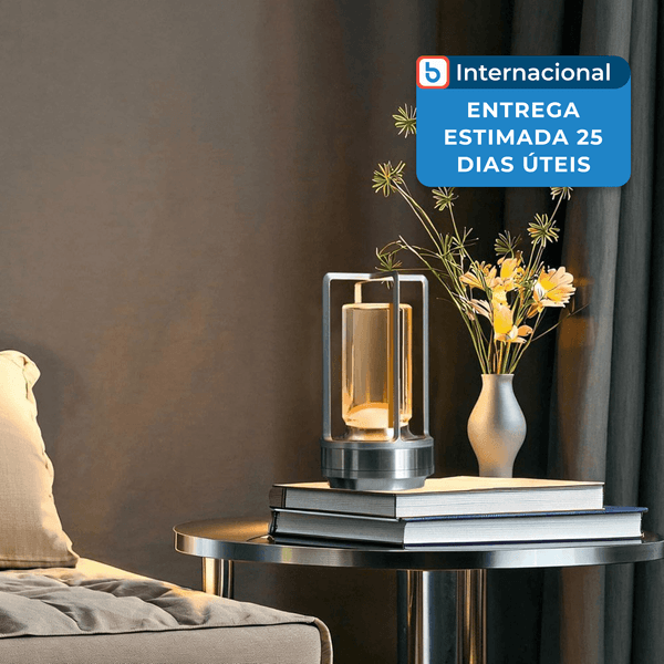 Luminária Mesa Kipliko Sem Fio LED Prata A-MBI