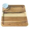 Tábua com Ramekin 30ml Petisqueira 22,5cm Teca Zanline Aperitivos Frios