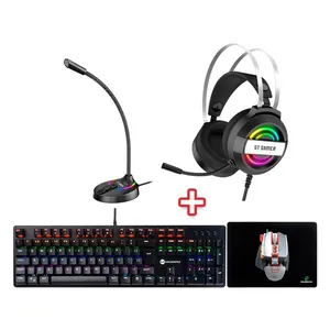 Kit Gamer GT com Microfone+Headset+Mouse+Mousepad+Teclado