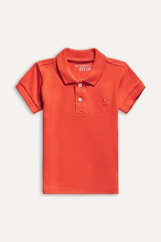 Polo Bb Piquet Cores Laranja Queimado - P