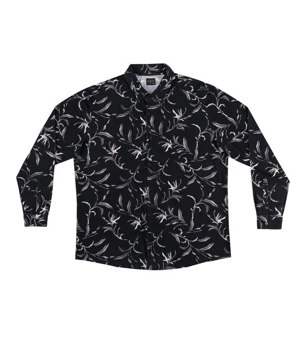 Camisa Polo Manga Longa Plus Size Diametro Preto Plus G2