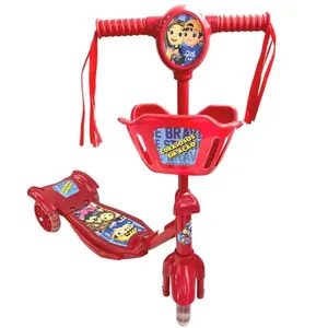 Patinete Infantil Corajosos Em Ação Musical Com Luz De Led, Cesta E 3 Rodas sem variação