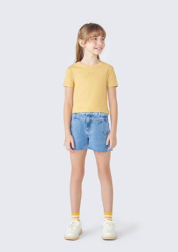Shorts Jeans Infantil Menina - Azul 012
