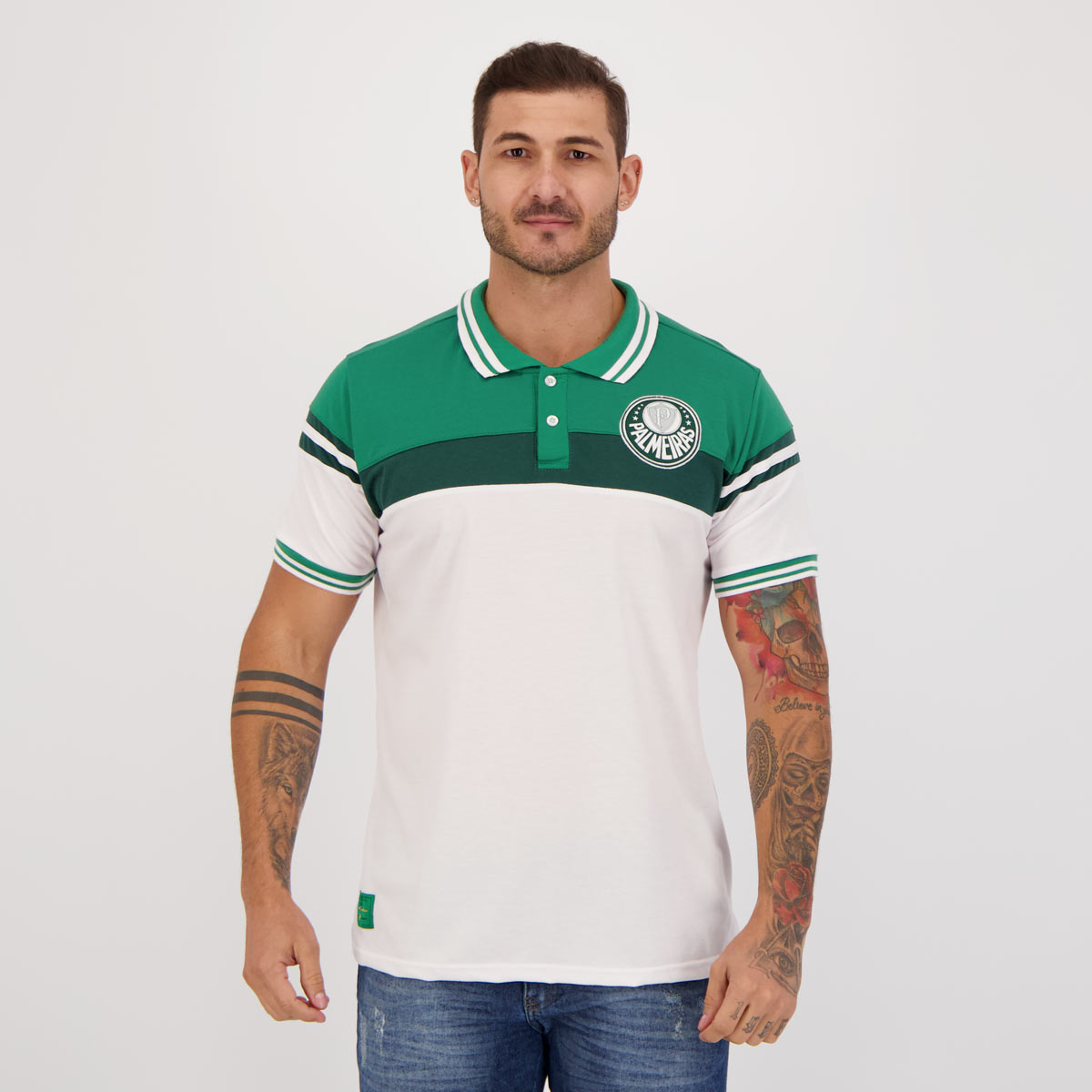 Polo Palmeiras Imponente Verde e Branca