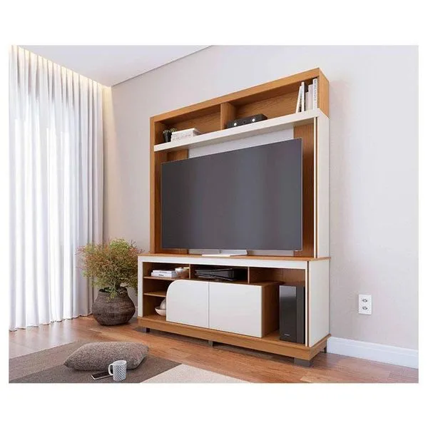 Estante Home Theater Ambiente Belaya Freijó Off White Matte - Colibri