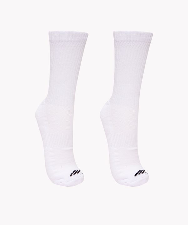 kit de 2 pares de meias cano longo esportivo branco 39-43