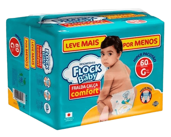Fralda-Calça Flock Baby Comfort Hiper Tamanho G com 60 Unidades