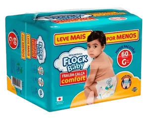 Fralda-Calça Flock Baby Comfort Hiper Tamanho G com 60 Unidades