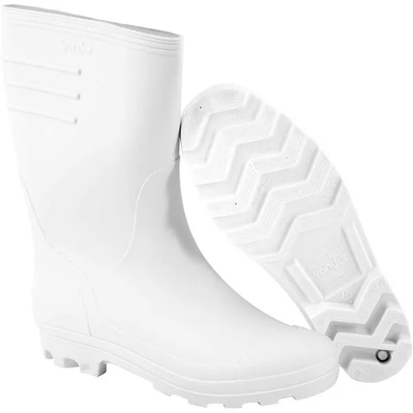 Bota de PVC Cano Médio Branca com Forro VONDER Bota de PVC Branca Cano Médio com Forro 38 - VONDER