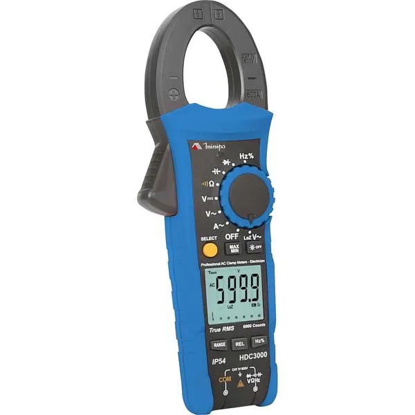 Alicate Amperímetro Digital 600V 600A Categoria IV HDC3000 - Minipa