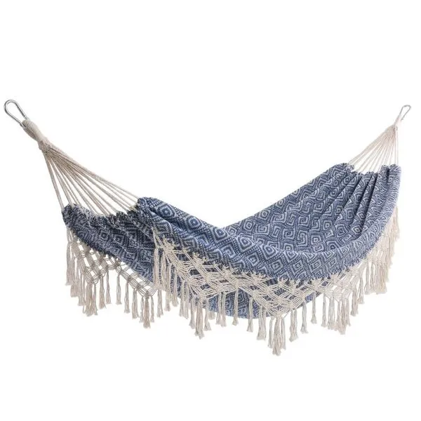 Rede de Dormir e Descanso Baumon Rio Iça 200x150cm Algodão Azul OP19