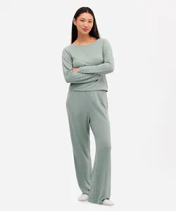 pijama longo feminino manga longa verde P