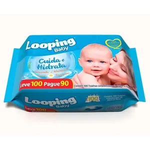 Lenço Umedecido Looping Camomila Leve 100 Pague 90