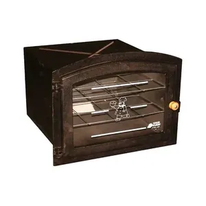 Forno a Lenha de Ferro Fundido com Porta de Vidro Preto Fundição Unicláudio 50x35x30CM Forno a Lenha Ferro Fundido Porta de Vidro Preto Fundição Unicláudio