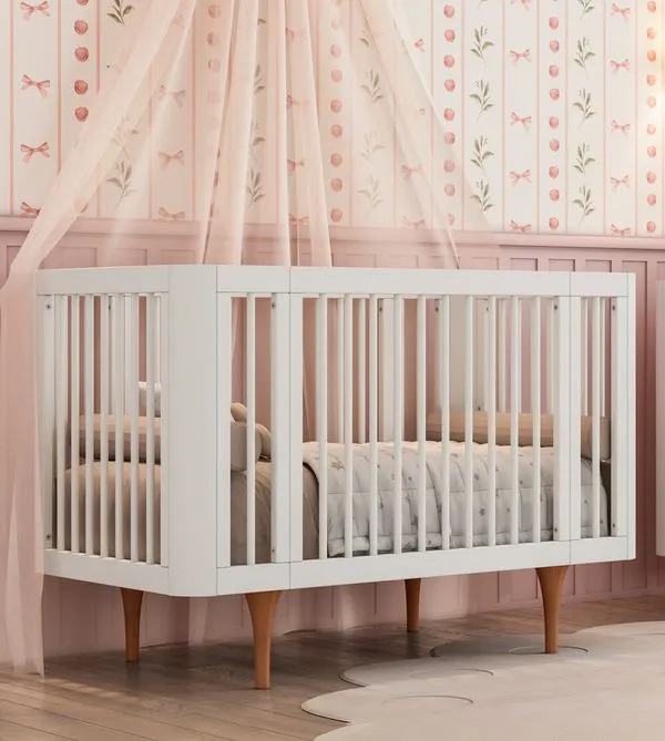 Berço Cecília Evolutivo 18 em 1 Carolina Baby Branco/Jequitiba