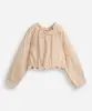 blusa infantil manga bufante com bordados bege 10