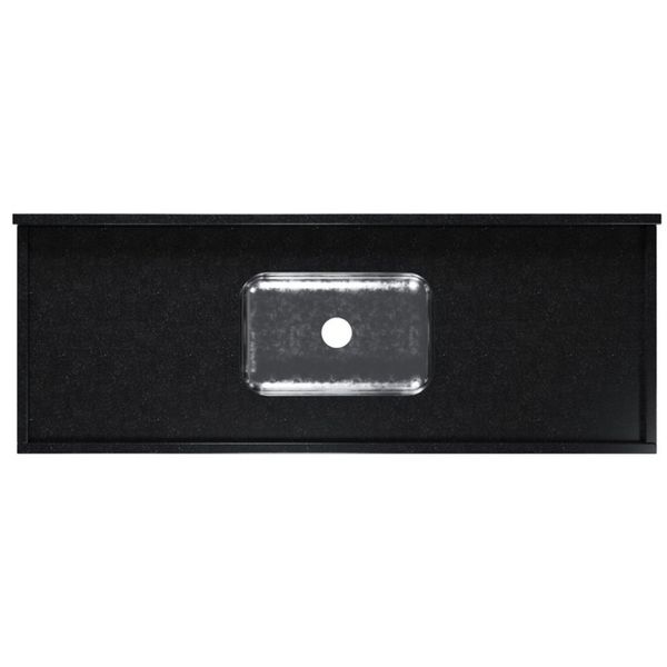 Pia para Cozinha Granito 180x56cm Kasa Granitos Pia para Cozinha Granito 180x56cm Preto com Cuba Central 11cm