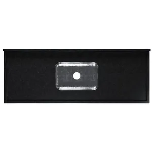 Pia para Cozinha Granito 180x56cm Kasa Granitos Pia para Cozinha Granito 180x56cm Preto com Cuba Central 11cm