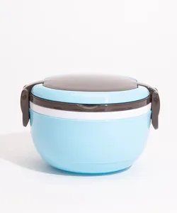pote para lanche com alça azul Único