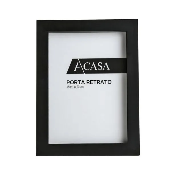 Porta Retrato Reto Preto 15x21cm - Acasa