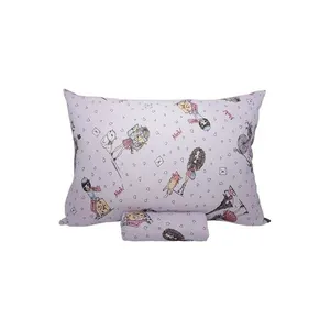 Jogo Cama Solteiro Infantil Doce Vida 70% Algodão Estampa Friends In Paris Lilac 2 Peças 0310146PAZL - Portallar