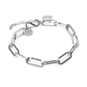 Pulseira Satoshi de Aço Personalizável Prata Ajustável