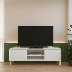 Rack para TV até 40 Polegadas MDF 120cm Cristal Branco Branco