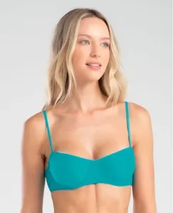 BIQUÍNI TOP MEIA TAÇA LISO AZUL TURQUESA GG