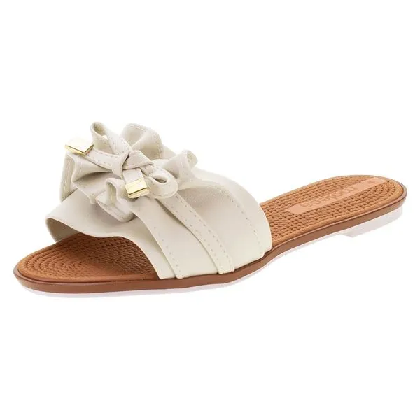 Sandália Feminina Rasteira Moleca - 5297446 MARFIM 36