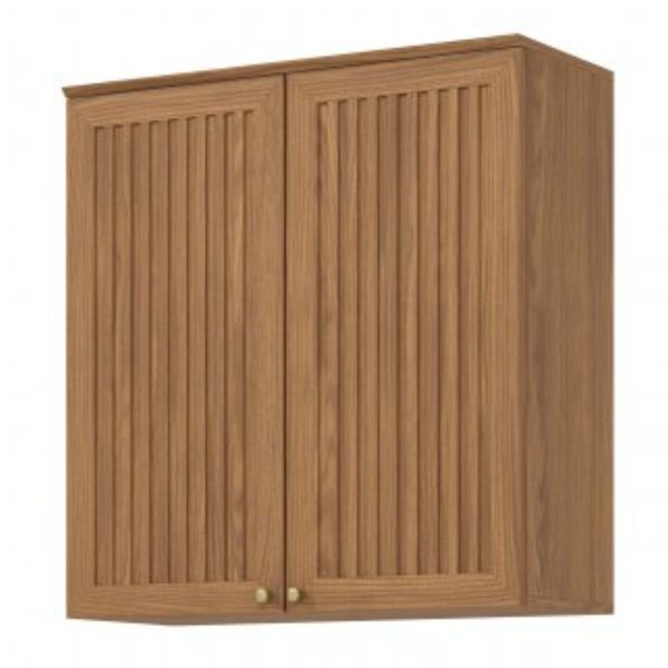Armário Aéreo 2 Portas Ripadas 80cm Requinte Henn | Nature (S/V)