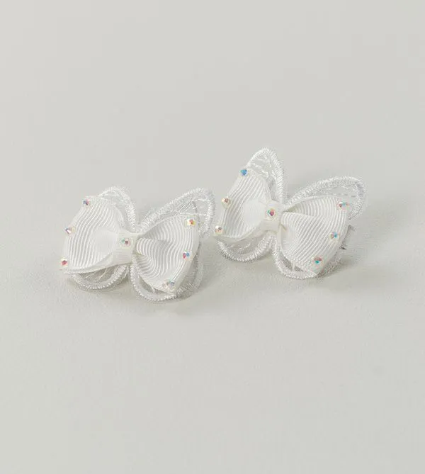 Bico de Pato Laço Borboleta Branco com 2 unidades Branco